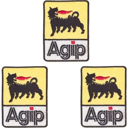 Fashion embroidery cloth sticker Agip patch Embroidered iron&sew on badge Garment accessories, clothing decoration