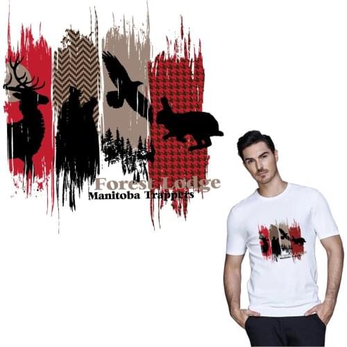 Fashion animal pattern iron patch for clothes jacket thermal transfer for DIY T-shirt street fashion products applique badge