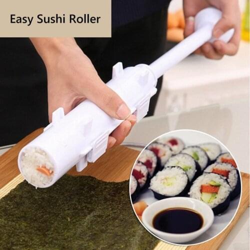 Quick Sushi Maker Kit Set Sushi Roller Rice Mold Plastic Bazooka Meat Vegetable Rolling DIY Kitchen Tools Kitchen Gadgets