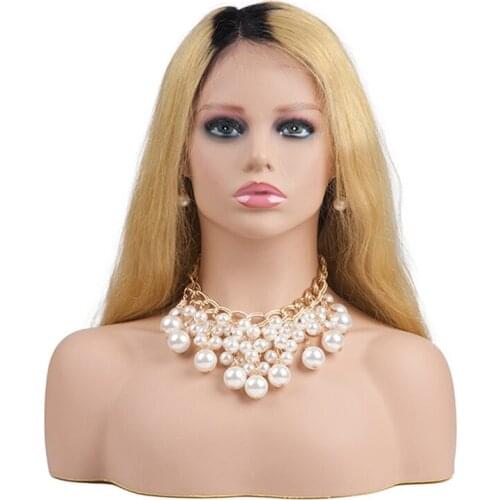 New High-end luxury Female Realistic Mannequin Head PVC Wig Hat Glasses Diamond Necklace Display Mold Stand Manikin Head