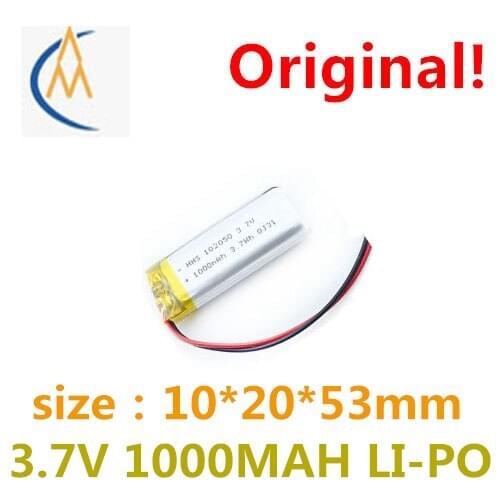 New 3.7V polymer lithium battery 102053 1000mah GPS Bluetooth speaker / device / micro navigator monitoring mobile power supply