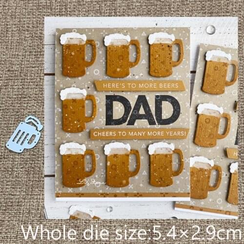 New Design Craft Metal stencil mold Cutting Dies Beer mug decoration scrapbook die cuts Album Paper Card Craft Embossing