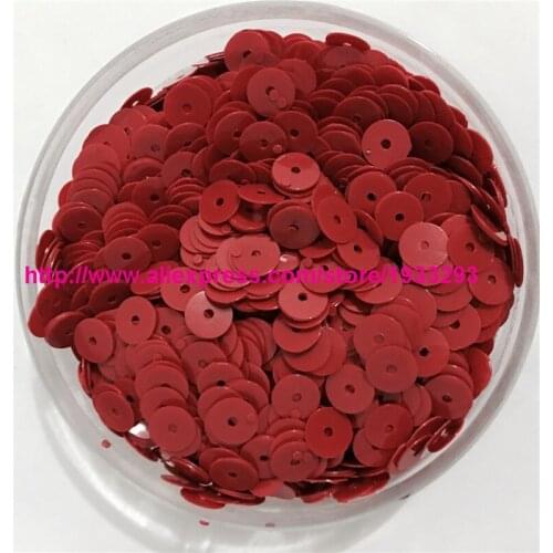 4000pcs(50g) Solid Red Color 6mm Flat round loose Sequins Paillette Sewing Garment Clothing accessories Sequins for crafts