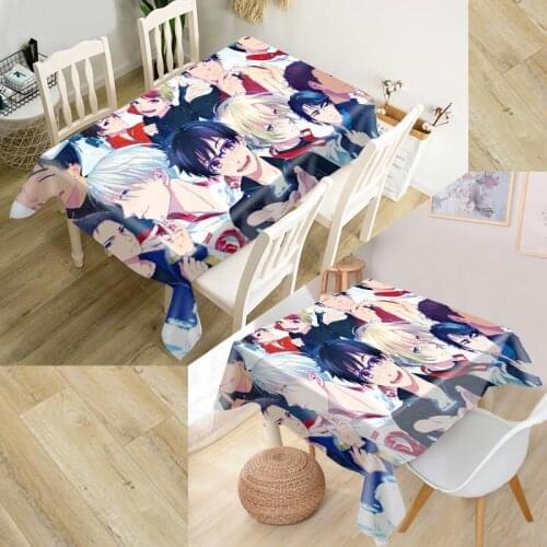 Custom Yuri On Ice Anime Table Cloth Oxford Print Rectangular Waterproof Oilproof Table Cover Square Wedding Tablecloth