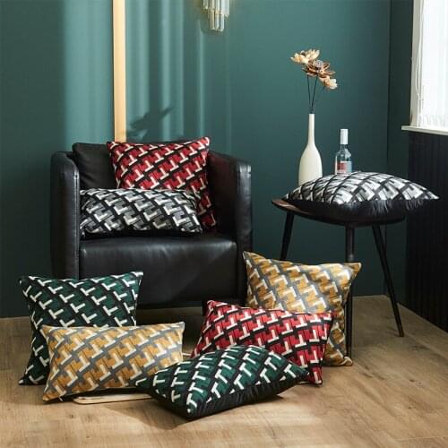 Durable Geometric Cushion Cover High Quality Chenille Pillow Case Home Decor Throw Pillow Cover Bed Sofa Decorative Cushions