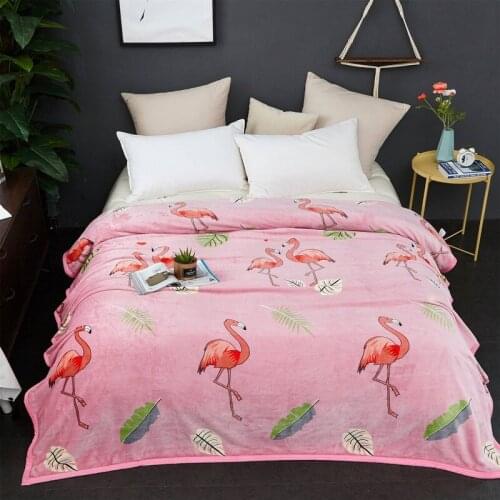 Pink flamingo blankets quilts twin full queen luxury blankets fashion soft Throw Flannel blankets on Bed/car/sofa kids blankets