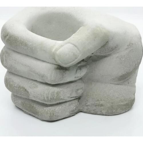 Handmade Cement Human 3D Hand Pot Silicone Molds Concrete Clay Flowerpot Making Vase Mould