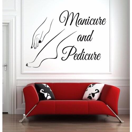 Nail Salon Removable Wall Decals Manicure Pedicure Vinyl Wall Stickers Beauty Salon Decor Nails Art Polish Window Decals