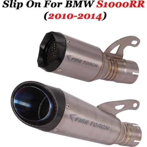 Slip On For BMW S1000R 2010-2016 S1000RR 2010-2014 Motorcycle Titanium Alloy Exhaust Modified Escape Moto Mid Link Pipe Muffler