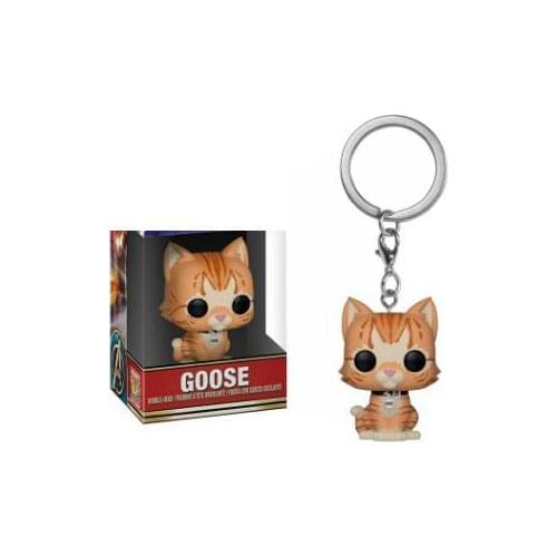 Captain Marvel the cat eats the beast Keychain Vinyl Action Figures Model Toys For Children Christmas Gift