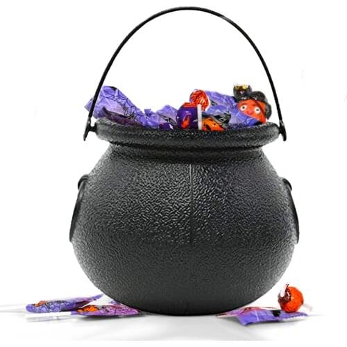 1pcs Candy Bucket Witchs Cauldron Trick or Treat Halloween Party Favor Candy Holder for Children