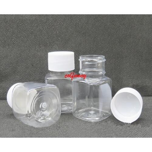 1000pcs/lot Fast Shipping 30g /30ml 60g/60ml Plastic Empty Bottle Square Pet Medicine Pill Sample Packaging Bottles
