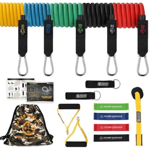 16 PCS Resistance Bands Set Fitness Latex Tubes Rubber Loop Band for Crossfit Resistance Training, Home Gyms Yoga