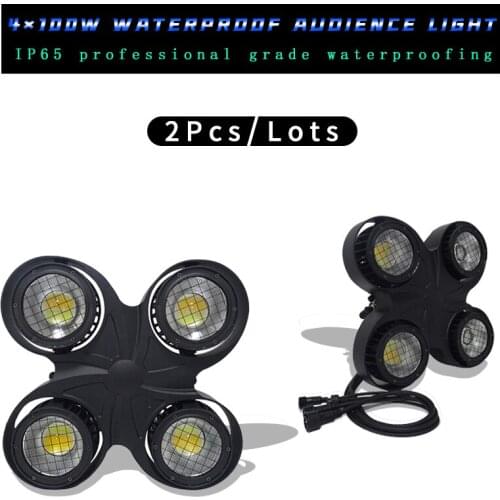 2pcs/lots 4x100W IP65 Waterproof 4 Eyes COB Audience Light Stage Light 400w COB DMX dj Light Outdoor Strobe Stage Light