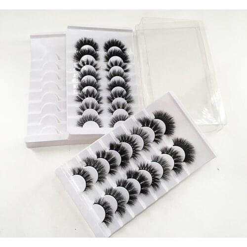 8pairs Natural Mink Eyelashes Rhinestone Lashes Tray 100% Hand Made Long Dramatic Lash