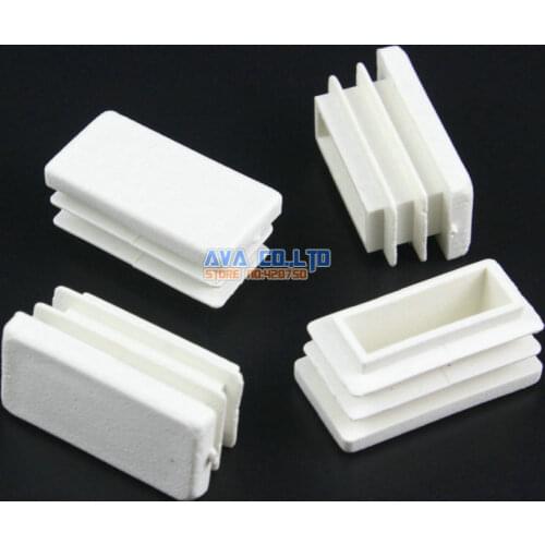 80 Pieces 15x30mm White Rectangle Plastic Insert Cap Tube End Cover Cap
