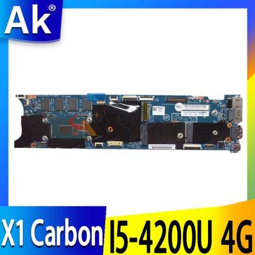 Akemy 12298-2 48.4LY07.021 For Lenovo ThinkPad X1 Carbon Laptop Motherboard 00HN762 00HN774 00HN766 CPU I5 4200U 4GB RAM