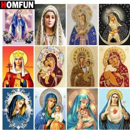 HOMFUN DIY Diamond Painting "Religious figure" Full Drill Square Round Diamond Embroidery 5D Cross Stitch Decoration Home
