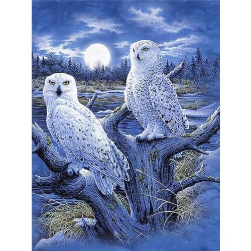 ARMYQZ5D diamond painting owl round square diamond art embroidery animal cross stitch home decoration