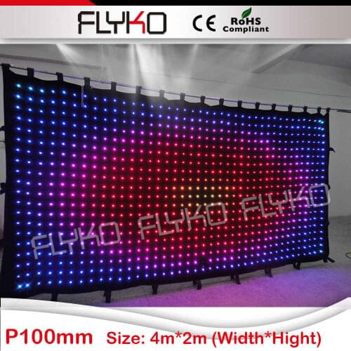 Free shipping 2x4m,4x2m led light mobile band stage backdrop with SD card and DMX control