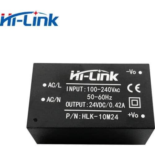 Free shipping 5pcs Hi-Link new 220v 24V 10W AC DC isolated switching step down power supply module AC DC converter HLK-10M24