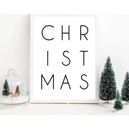 Black And White Quote Wall Art Canvas Painting Print Poster Christmas Letter Modular Pictures For Living Room Home Decor SQ12