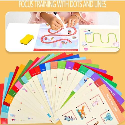 Childrens Pen Control Training Card Color Card Early Education Focus Toys Parent-child interactive educational toys