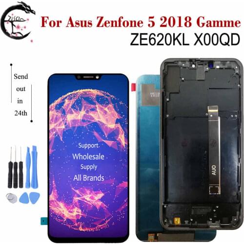 FHD+ LCD With Frame For Asus Zenfone 5 2018 Gamme ZE620KL X00QD LCD Display Screen Touch Sensor Digitizer Assembly Replacement