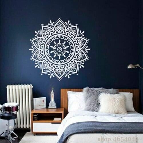 Mandala Wall Decal Boho Yoga Wall Stickers For Bedroom Flower Art Mural Bohemian Removable Home Living Room Decor