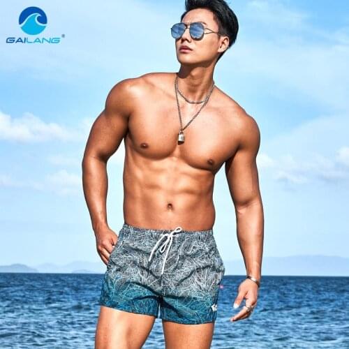 Gailang Brand Men Square Cut Swimwear Swimming Boxer Trunks Man Quick Drying Boardshorts Swim Surfing Briefs Bermuda Swimsuits