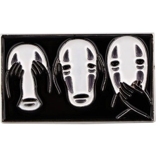 K3315 Anime Ghost Halloween Enamel Brooches for Women Men Lapel Pin Cartoon Metal Badge Collar Jewelry Gifts