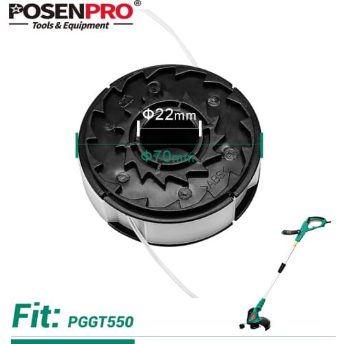 POSENPRO Dia.1.6mm length 6m Universal Nylon Brush Mower Bump Spool Grass Trimmer Head Cut White Rope