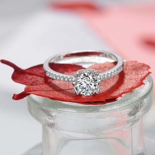 Rings for Women Silver 925 Natural Diamond Wedding Fine Luxury Jewelry 4-10 Size Simple Temperament Silver Rings Lovers Gifts