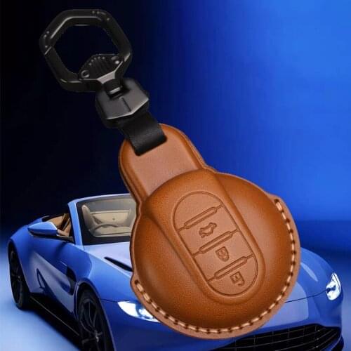 Leather Car Remote Smart Key Case Fob Cover For MINI Cooper F54 Clubman F55 Hardtop F56 Hatchback F57 Covertible F60