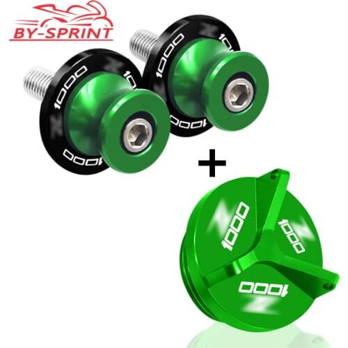 For Kawasaki Z1000 Z 1000 Motorcycle CNC Engine Oil Filter Cup Plug Cover Screw Cap & Swingarm Spools Screws Stand Screws Slider
