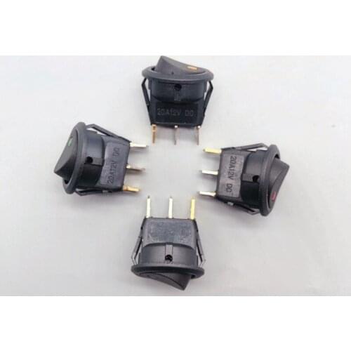 Rocker switch Car 12V/220V 3 Pin Round Rocker Dot Boat LED Light Toggle Switch SPST ON/OFF