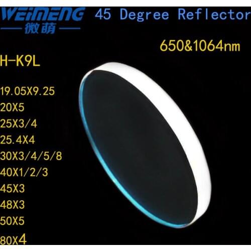Weimeng Raytools 650&1064nm H-K9L 45 degree laser reflector lens / laser mirror circular for cuting welding engraving machine