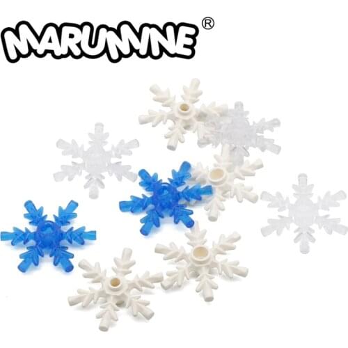 Marumine 4x4 Belville Ice Crystal Snowflake 30PCS/Lot Compatible With 42409 MOC Building Blocks Bricks Parts DIY City Particles