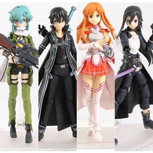 Sword Art Online Kirito Yuuki Asuna Asada Shino Figma 248/241/174/264/178 Figurine Collection Action Figure Model Toy Gift