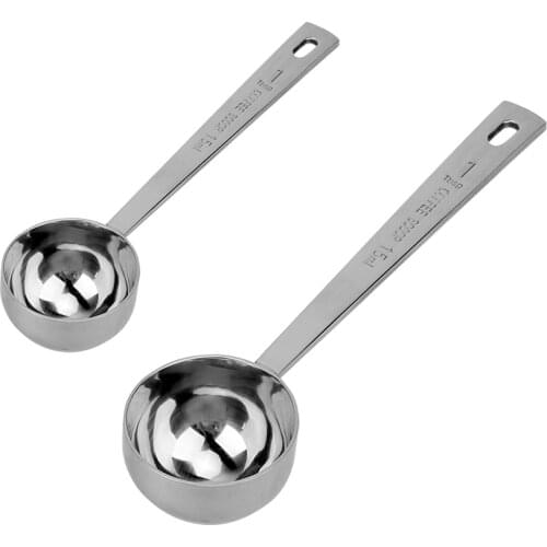 15ML/30ML Metal Measuring Spoon Coffee Scoop Thicken Stainless Steel Smooth long handle Tablespoon Milk Spoons Kitchen Bar Tools