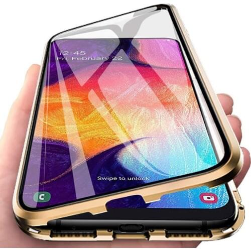 Metal Magnetic Case For Xiaomi Redmi 9A 9C K20 Poco X3NFC M3 Note 9 9S 8A 8 T 7 10T 11 Pro Lite Double Sided Tempered Glass Case