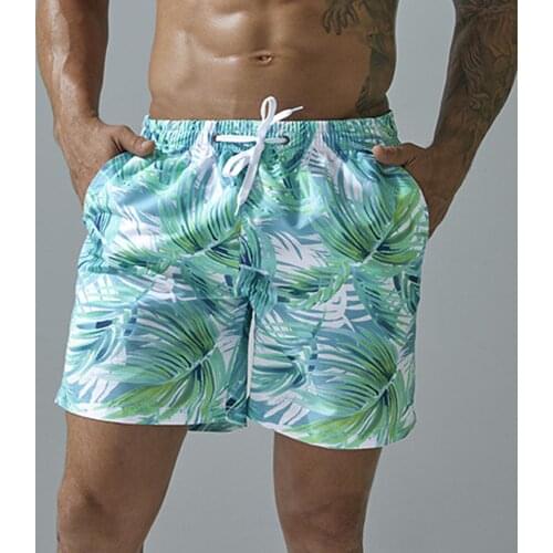 Summer Mens Swim Trunks Running Quick Dry Beach Surfing Swimming Shorts Drawstring Sports Bermuda Train Printed Short Pants A50