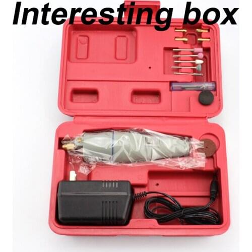 Red box mini electric drill set DIY mini electric grinder polishing polishing small electric drill model drilling tool