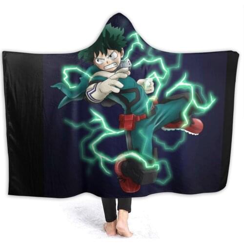 My Hero Academy Hooded Blanket Adult colorful child Sherpa Wearable Blanket Microfiber Bedding