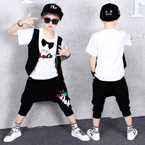 4-14 Years Summer Boy Clothing Set 2021 New Fashion Casual Active T-shirt+ Pant Kid Children Boy Teenager Clothing