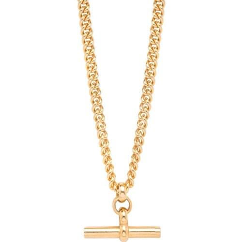 Ouija moda аксесуары tennis chain wisiorek damski Tilly sveaas jewellery gold link tbar chain hoop Tbar pendant necklace women