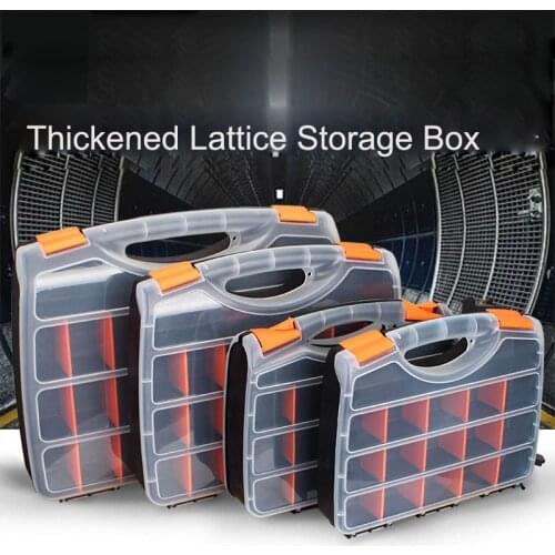 Plastic Portable Toolbox Screw Storage Box High-capacity Electronic Component Box Grid Box Ransparent Category Tool Case