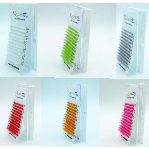 QUXINHAO mixed length color grafting eyelash Brand new C/D curl 0.07/0.1mm 8-14mm mink hair personalized eyelash extension tool