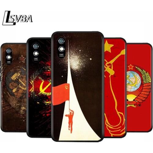 Anti-Fall Soft Black Cover Union USSR Grunge Flag For Xiaomi Redmi 10X 5G 9C 9A 9 K20 8A 8 7A 7 S2 6A 6 Matte Phone Case