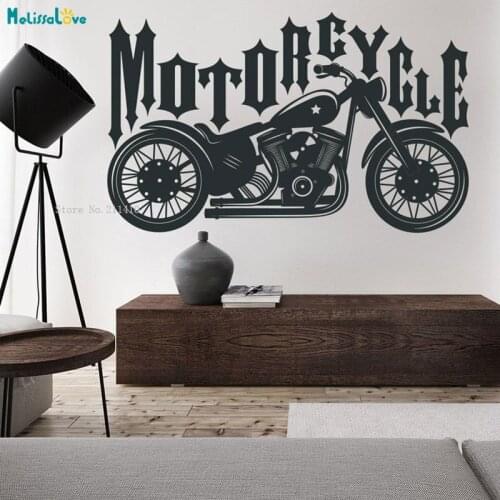 King Ride Motorcyle Vinyl Wall Stickers Ride With Style Home Decoration Retro Bike Vinyl Art Murals Self-adhesive YT4880